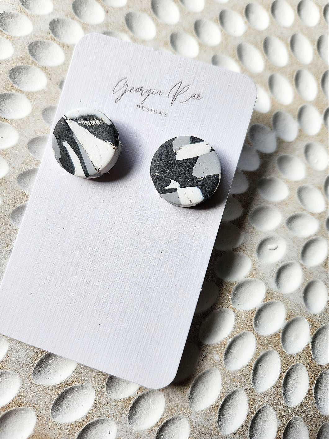 Round Studs - Grey and White